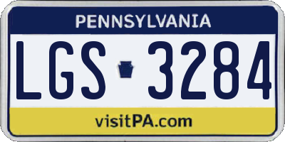 PA license plate LGS3284