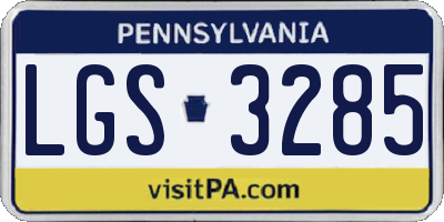 PA license plate LGS3285