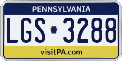 PA license plate LGS3288