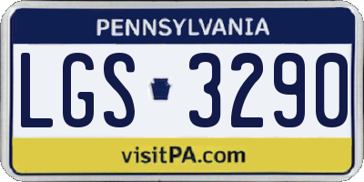 PA license plate LGS3290