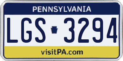 PA license plate LGS3294