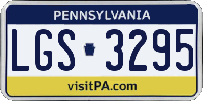 PA license plate LGS3295
