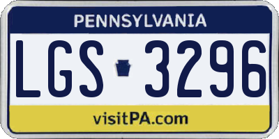 PA license plate LGS3296