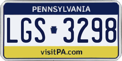 PA license plate LGS3298