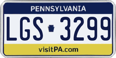 PA license plate LGS3299