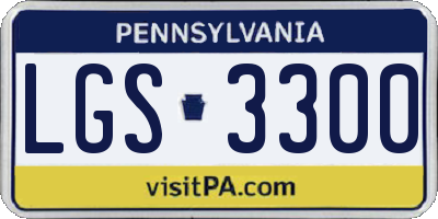PA license plate LGS3300