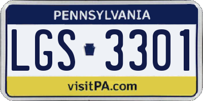 PA license plate LGS3301