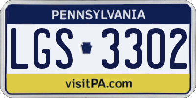 PA license plate LGS3302