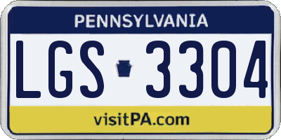 PA license plate LGS3304