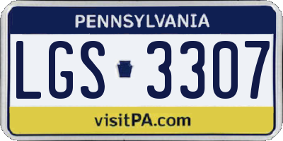 PA license plate LGS3307