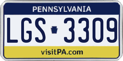 PA license plate LGS3309