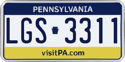 PA license plate LGS3311