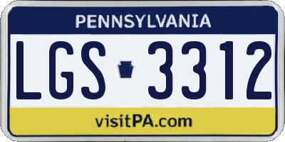 PA license plate LGS3312