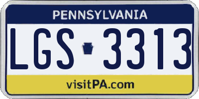 PA license plate LGS3313