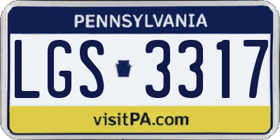 PA license plate LGS3317