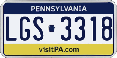 PA license plate LGS3318