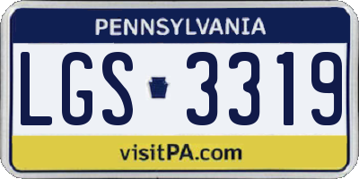 PA license plate LGS3319
