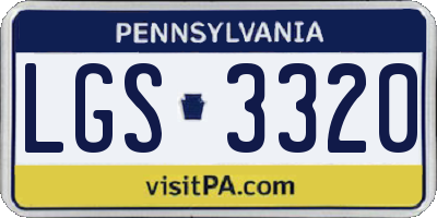 PA license plate LGS3320