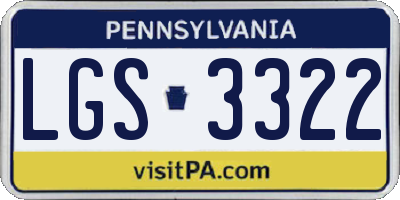 PA license plate LGS3322