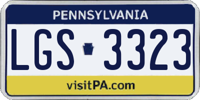 PA license plate LGS3323