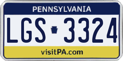 PA license plate LGS3324