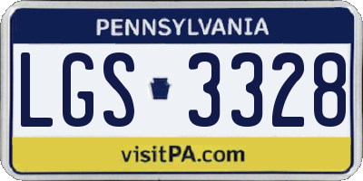 PA license plate LGS3328