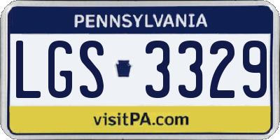 PA license plate LGS3329