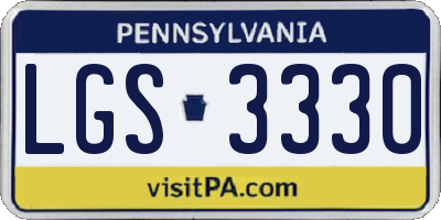 PA license plate LGS3330