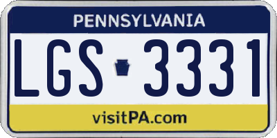 PA license plate LGS3331
