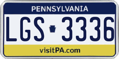 PA license plate LGS3336