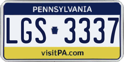 PA license plate LGS3337