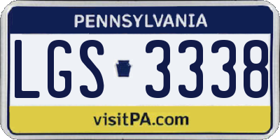 PA license plate LGS3338