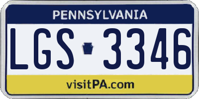 PA license plate LGS3346