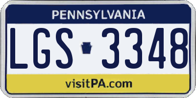 PA license plate LGS3348