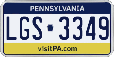 PA license plate LGS3349