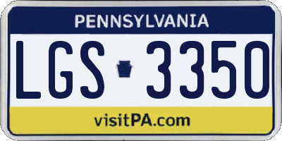 PA license plate LGS3350