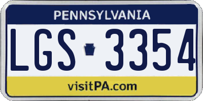 PA license plate LGS3354