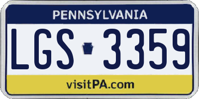 PA license plate LGS3359