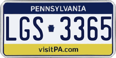 PA license plate LGS3365