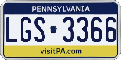 PA license plate LGS3366