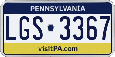 PA license plate LGS3367