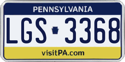 PA license plate LGS3368