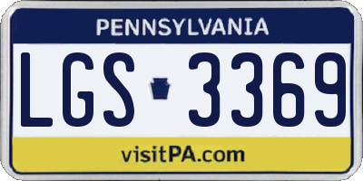 PA license plate LGS3369