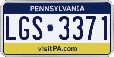 PA license plate LGS3371