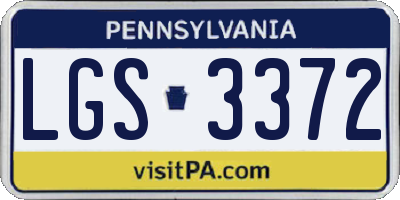 PA license plate LGS3372