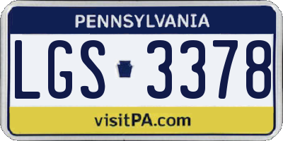 PA license plate LGS3378