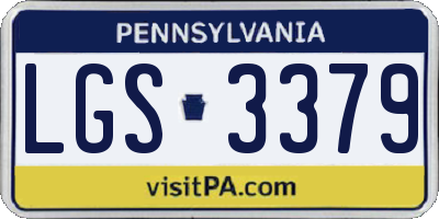 PA license plate LGS3379