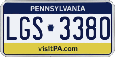 PA license plate LGS3380