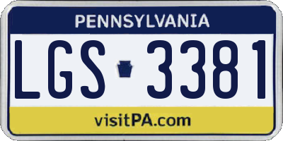 PA license plate LGS3381