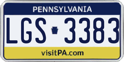 PA license plate LGS3383